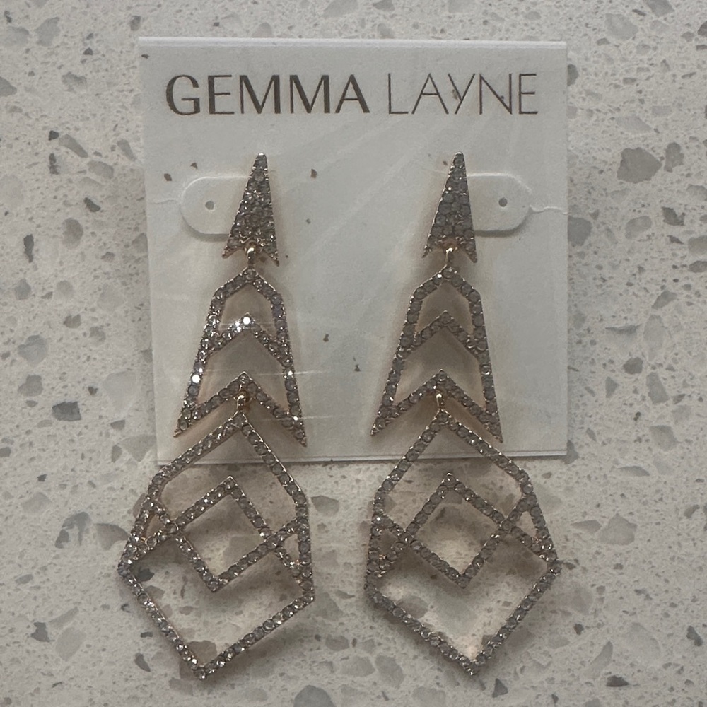 Gemma Layne Gold Crystal Drop Earrings